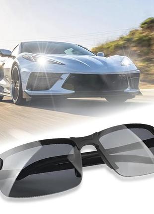 Очки ночного видения мужские антибликовые очки для вождения поляризованные солнцезащитные очки в полуоправе для вождения uv4001 фото