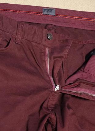 Чудові вузькі джинси бордового кольору h&amp;m швеція 31 р.3 фото
