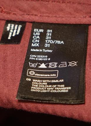 Отличные узкие  джинсы бордового цвета h&m швеция 31 р.5 фото
