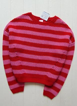 C&a. размер 9-10 лет, рост 134-140 см. новый яркий укороченный свитер для девочки1 фото