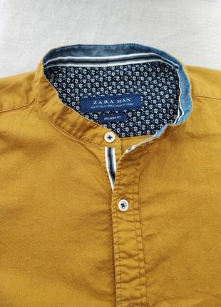 Классирующая мужская рубашка zara воротник стойкая мужская одежда5 фото