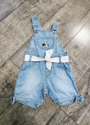 Комбинезон шорты девочке, h&m, minnie mouse, р. 80-86-92, 12-24мес.