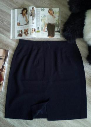 Шикарная шерстяная люксовая, строгая, деловая юбка с высокой посадкой  18/46-483 фото