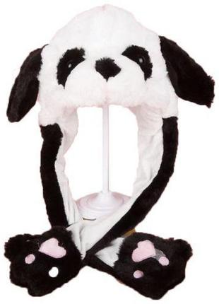 Шапка з рухомими вушками "панда"