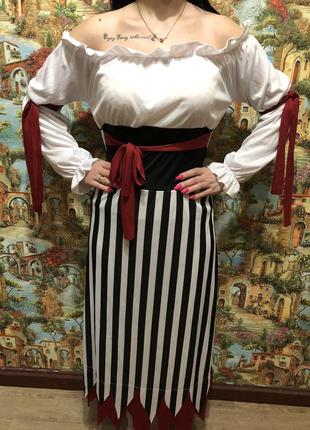 Карнавальный костюм платье косплей на праздник пиратка разбойница