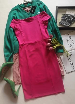 Яскраве, рожеве, плаття футляр, сукня, малинове, mohito, міді, xl4 фото