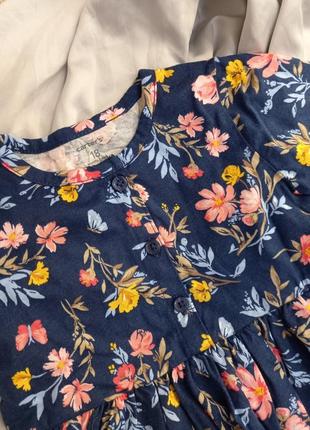 Набір комплекту сукня та трусики блумери для дівчинки в квіточку4 фото