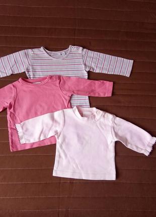 Детские коттоновые кофточки на девочку 50/56 лонгслив реглан кофта кофточка хлопок 0-1-2-3 мес