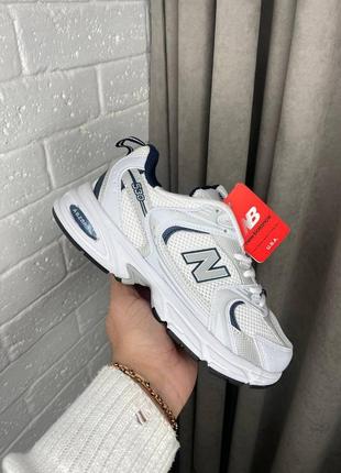 Кросівки new balance 530 white blue / женские кроссовки нью беленс кожанные демисезонные