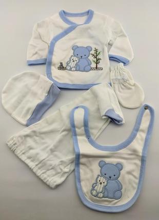 Подарунковий набір костюм 0 до 4 місяців туреччина для новонароджених набір на виписку білий (нпк97)3 фото