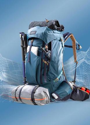 Туристический рюкзак для трекинга forclaz mt500 air (50л + 10л) 65 x 35 x 35см с...