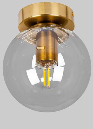 Бронзовый потолочный стеклянный светильник (56-xpr150f-1 brz+cl)