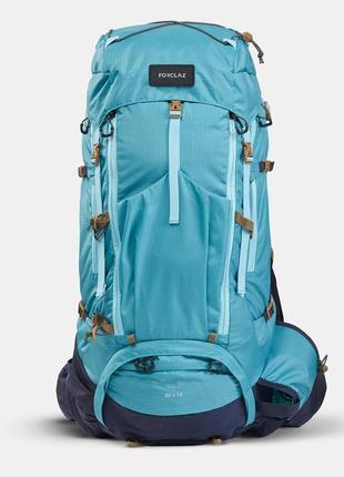 Женский туристический рюкзак для трекинга forclaz mt500 air (45л + 10л) 65 x 35 x 30см с дождевиком голубой10 фото