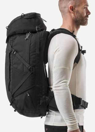 Туристичний рюкзак для трекінгу forclaz travel (50л + 6л) 65 x 32 x 30см  з дощовиком чорний6 фото