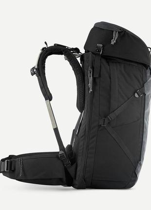 Туристичний рюкзак для трекінгу forclaz travel (50л + 6л) 65 x 32 x 30см  з дощовиком чорний9 фото