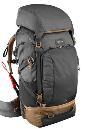 Туристический рюкзак для треккингу forclaz 50л 56 x 39 x 26 см с дождевиком серый