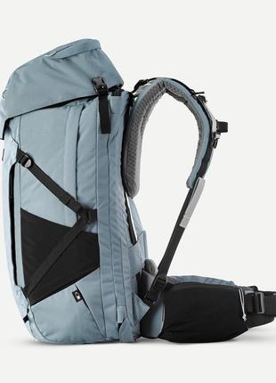 Женский туристический рюкзак для трекинга forclaz travel (50л + 6л)  65 х 32 х 30см с дождевиком бирюзовый6 фото