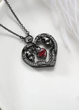 Женское колье кулон ожерелье подвеска цепь цепочка блестящее циркониевое ожерелье с подвеской в виде сердца с опалом,чокеры,небесный камень1 фото
