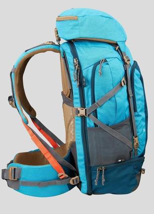 Туристичний рюкзак для трекінгу forclaz 50л 56 x 39 x 26 см з дощовиком синій4 фото