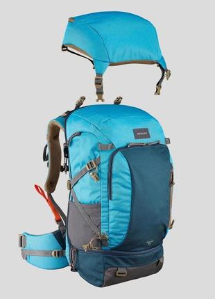 Туристичний рюкзак для трекінгу forclaz 50л 56 x 39 x 26 см з дощовиком синій8 фото