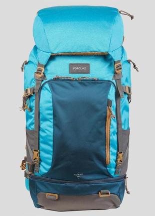 Туристичний рюкзак для трекінгу forclaz 50л 56 x 39 x 26 см з дощовиком синій3 фото