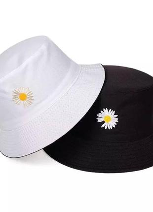Панамка двостороння daisy - чорно - біла