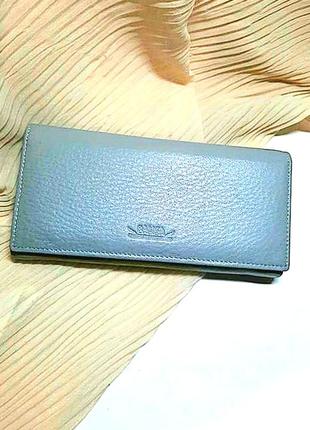 Сіро-блакитний легкий з блискавками гаманець шкіряний  balisa1 фото