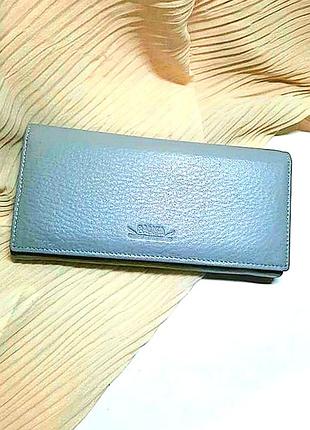 Сіро-блакитний легкий з блискавками гаманець шкіряний  balisa