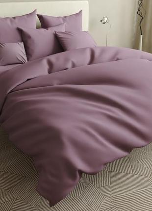 Семейное постельное белье бязь голд однотонное с двумя пододеяльниками, бязь семейный комплект бордовый4 фото