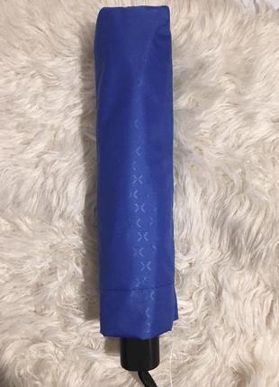 Зонт складной компактный механический однотонный без принта рисунка синий женский мужской зонтик3 фото