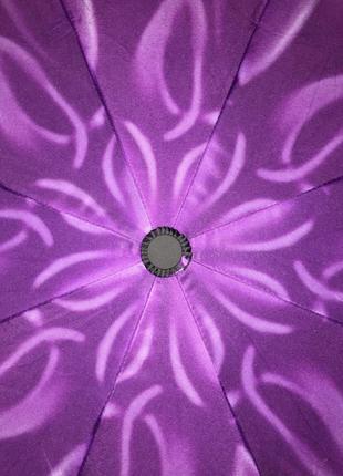 Зонт складной компактный полуавтомат с ярким красочным принтом рисунком цветком цветок...