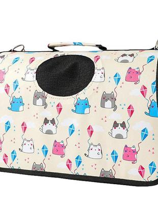 Сумка-переноска для кішок taotaopets 243307 kite 52*20*29 см beige