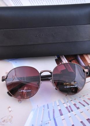 Стильные  фирменные круглые очки унисекс marc john с шорой