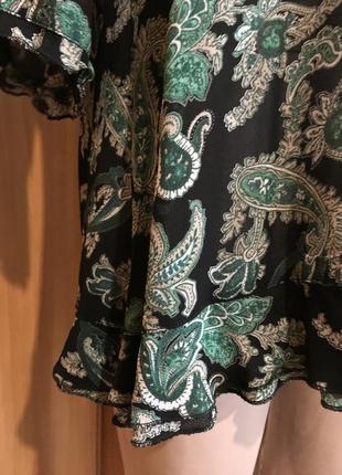 Натуральная блуза в принт,с воланами masai5 фото