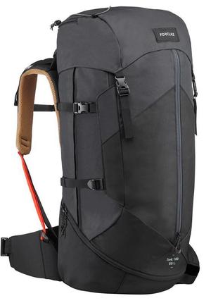 Туристический рюкзак forclaz 50л 58 х 26 х 26 см с дождевиком черный