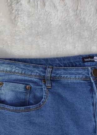 Блакитні сині жіночі джинси скіни з дірками висока талія батал великого розміру стрейч5 фото