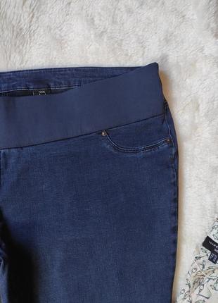 Синие женские джинсы скинни с резинкой на талии джеггинсы батал большого размера для беременных5 фото