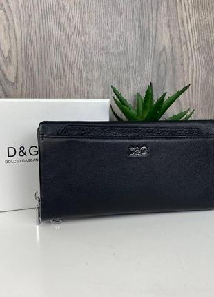 Жіночий шкіряний гаманець клатч у стилі дольче та габбана d&g люкс якість у коробці1 фото
