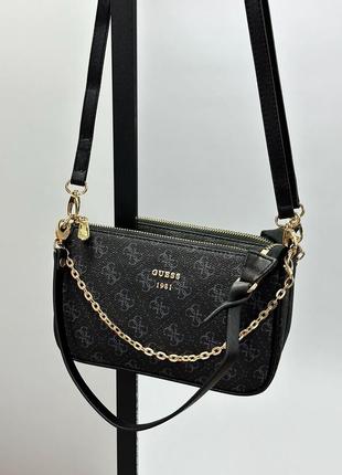 Сумка в стилі guess mini bag black/blue 3