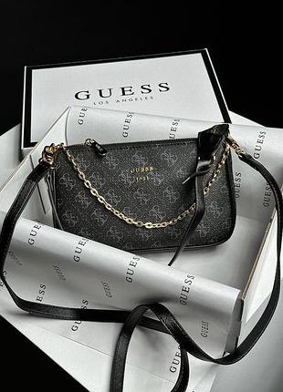 Сумка в стилі guess mini bag black/blue 6