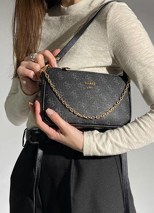 Сумка в стилі guess mini bag black/blue 7