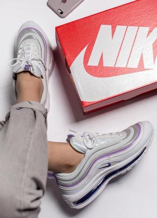 Стильные кроссовки nike в белом цвете из кожи (весна-лето-осень)😍6 фото