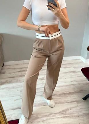 Штани брюки широкі жіночі котонові туреччина розм.42-527 фото