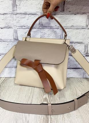 Сумка женская натуральная кожа с бантом