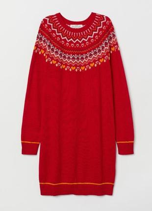 Теплое красное платье ♥️h&amp;m cotton +5% alpaca wool3 фото