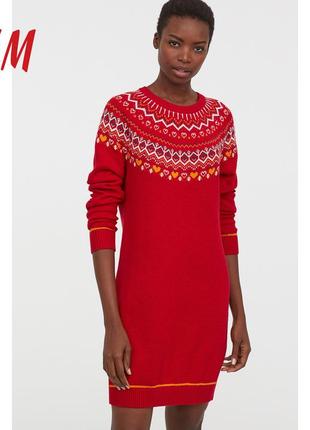 Теплое красное платье ♥️h&amp;m cotton +5% alpaca wool5 фото