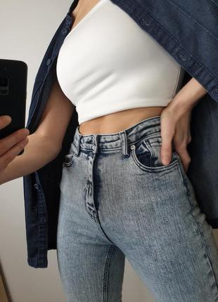 Качественные базовые джинсы скинни с высокой посадкой tally weijl1 фото