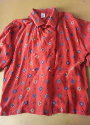 Шелковая двубортная блузка винтаж1 фото