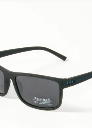 Окуляри поляризаційні спортивні чоловічі сонцезахисні окуляри  чорно-сині3 фото