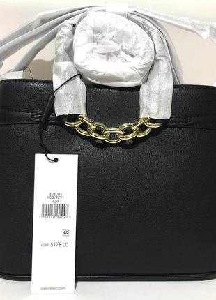 Сумка кожаная calvin klein evelyn daytona leather satchel h0dyrzv1 оригинал7 фото